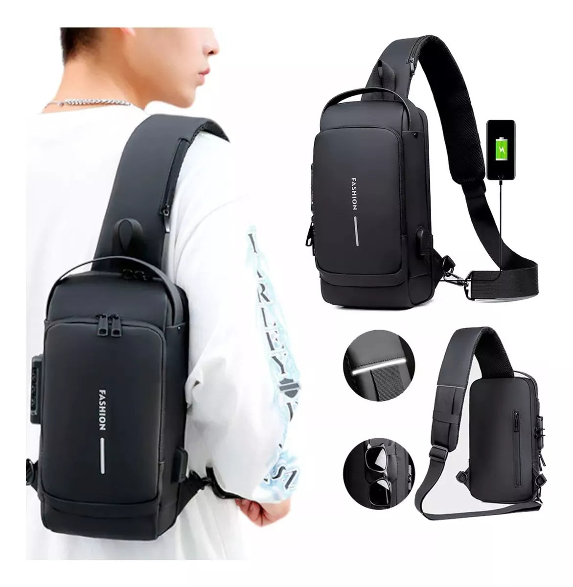 Super Combo Bolso Antirrobo con sistema de clave + Parlante charge 4 + Obsequio De Reloj inteligente T500🎁