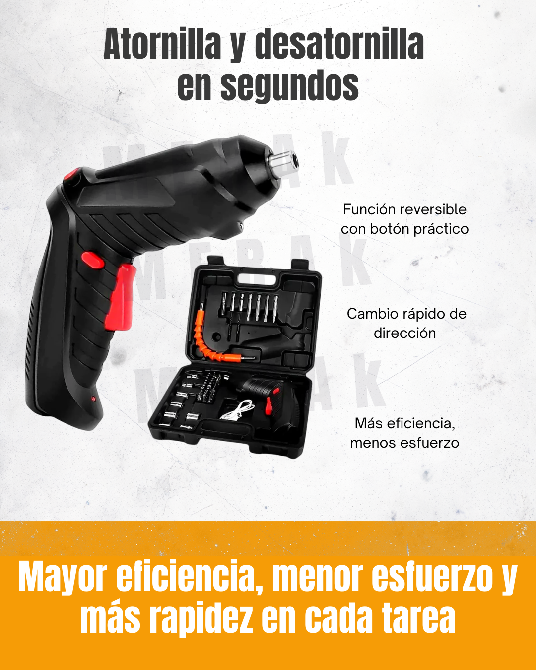 Super Combo de Herramientas Profesional: Destornillador Eléctrico + Set de Raches +  Accesorios🛠️