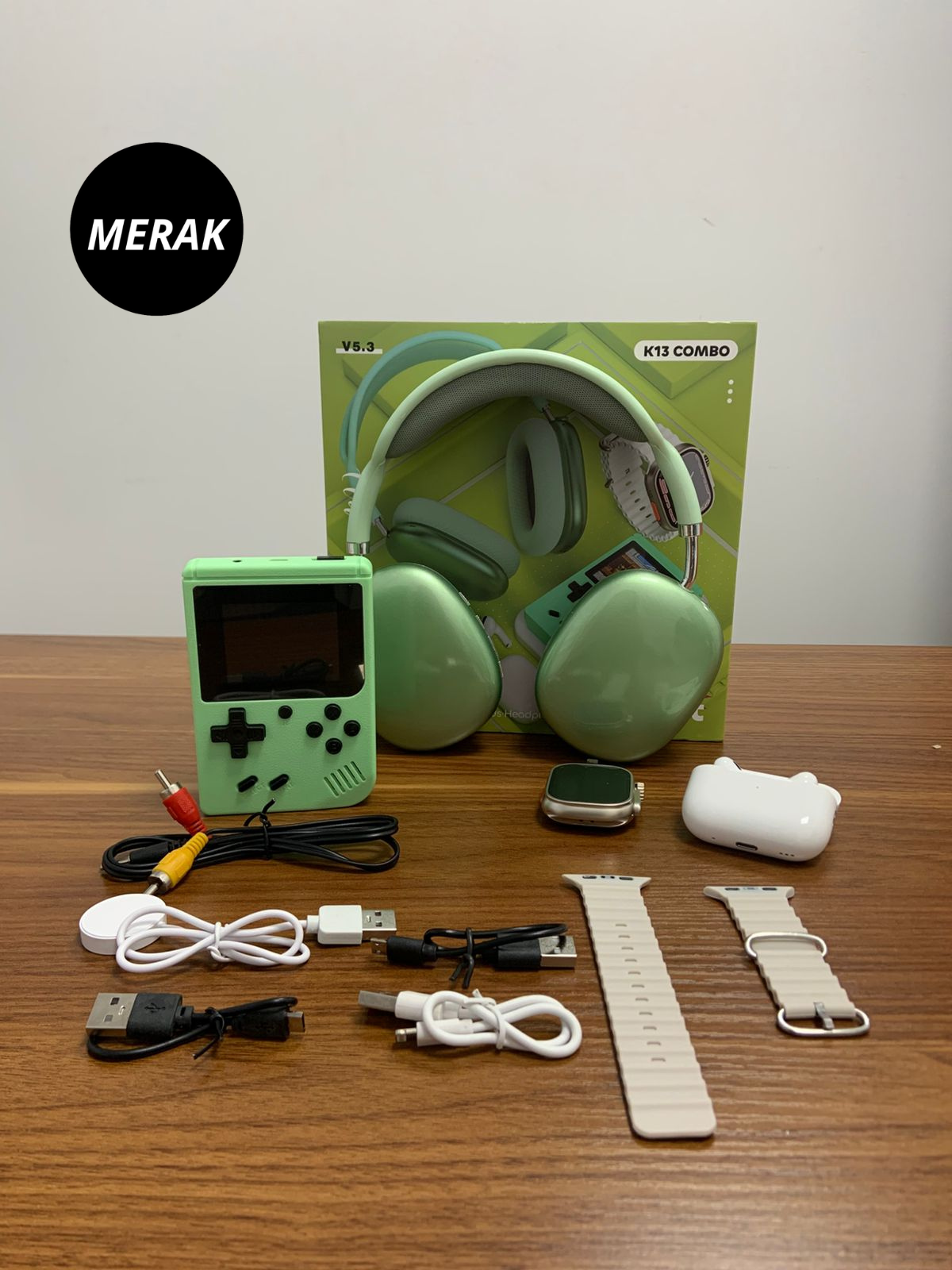 🔥Combo K13 Smartwatch + AirPods + Game Boy + Diadema🚀