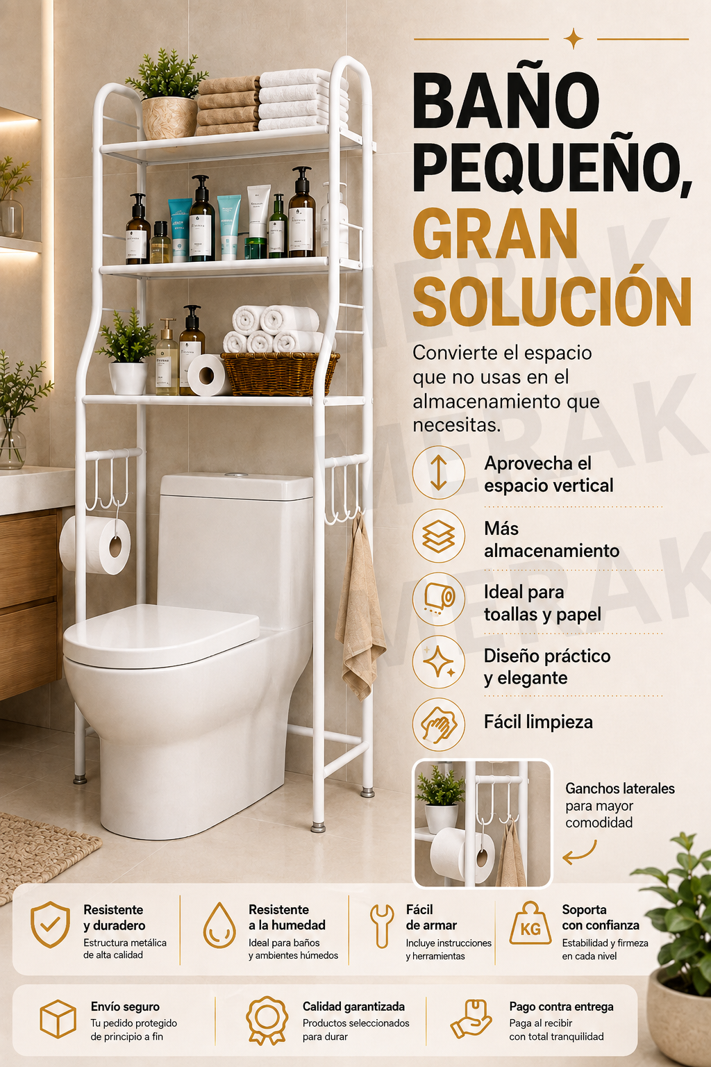 COMBO 2 EN 1 Organizador de baño + Esquinero 4 niveles 🚿