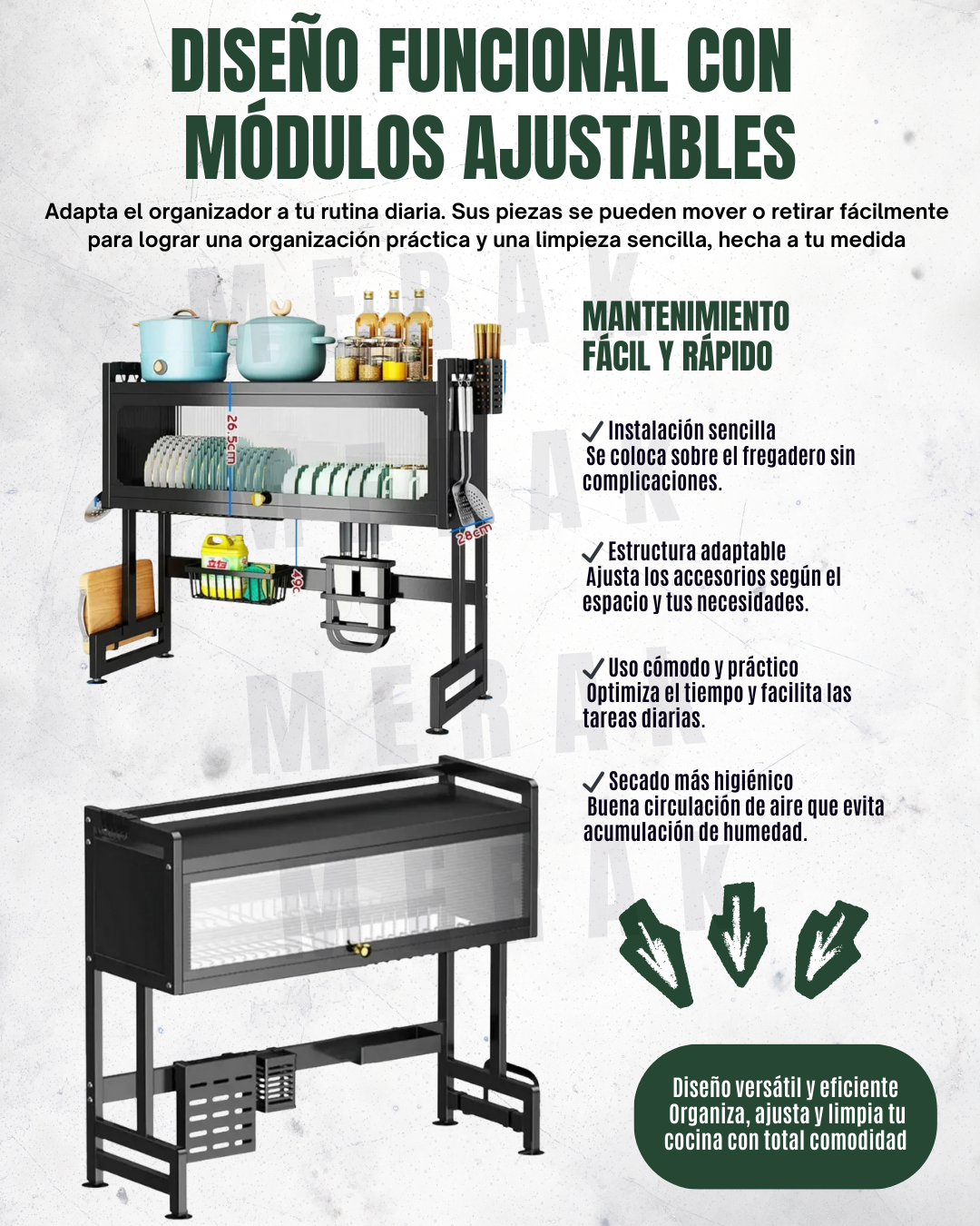 Escurridor de Platos sobre Lavaplatos con tapa + Accesorios🧼