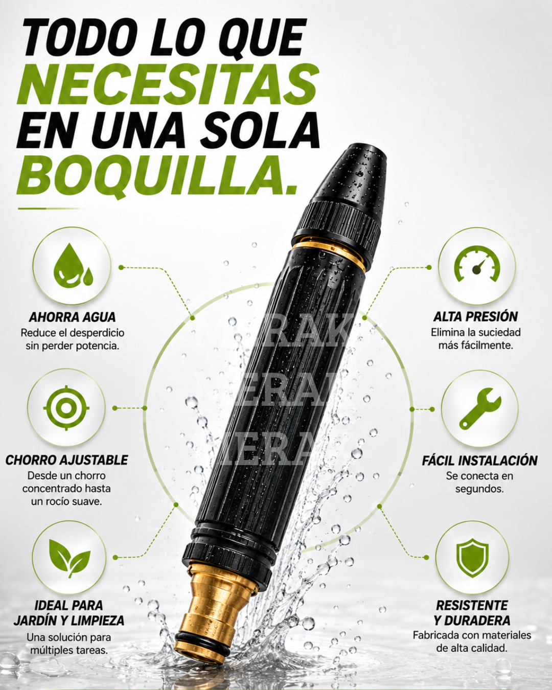 Boquilla ahorradora - propulsora de agua para manguera🫧