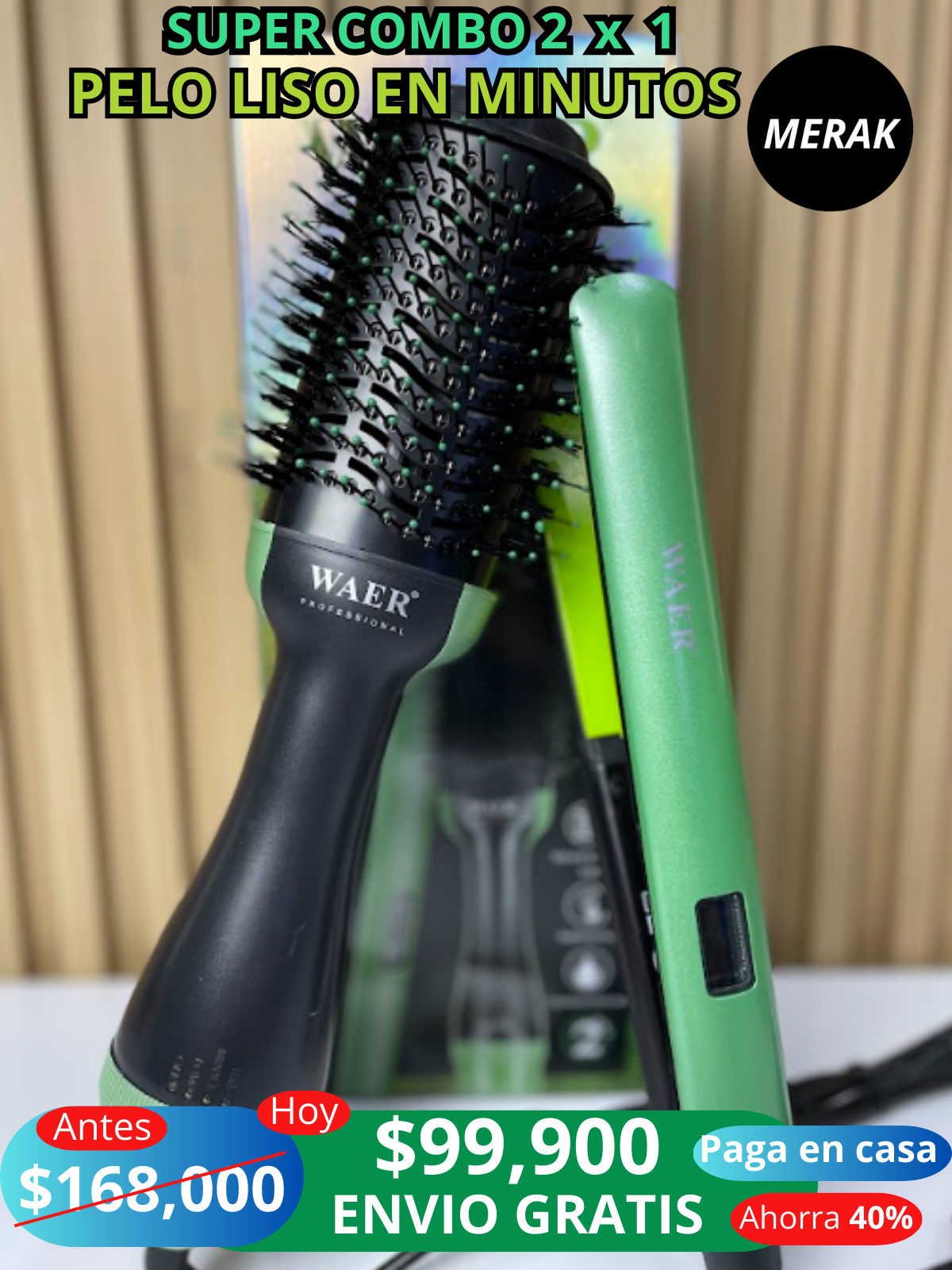 COMBO WAER PLANCHA + CEPILLO ALISADOR