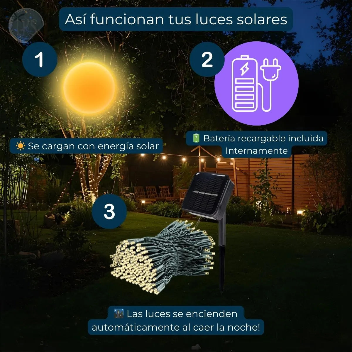 Compra 1 Lleva la 2 gratis ✨Luces Solares Navideñas (20 metros)