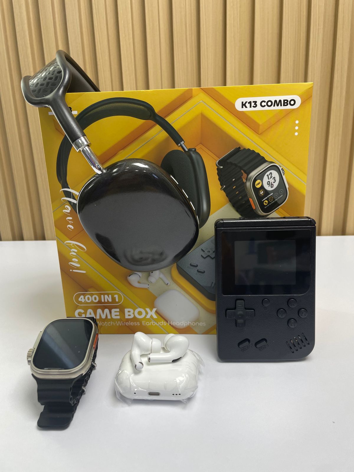 🔥Combo K13 Smartwatch + AirPods + Game Boy + Diadema🚀